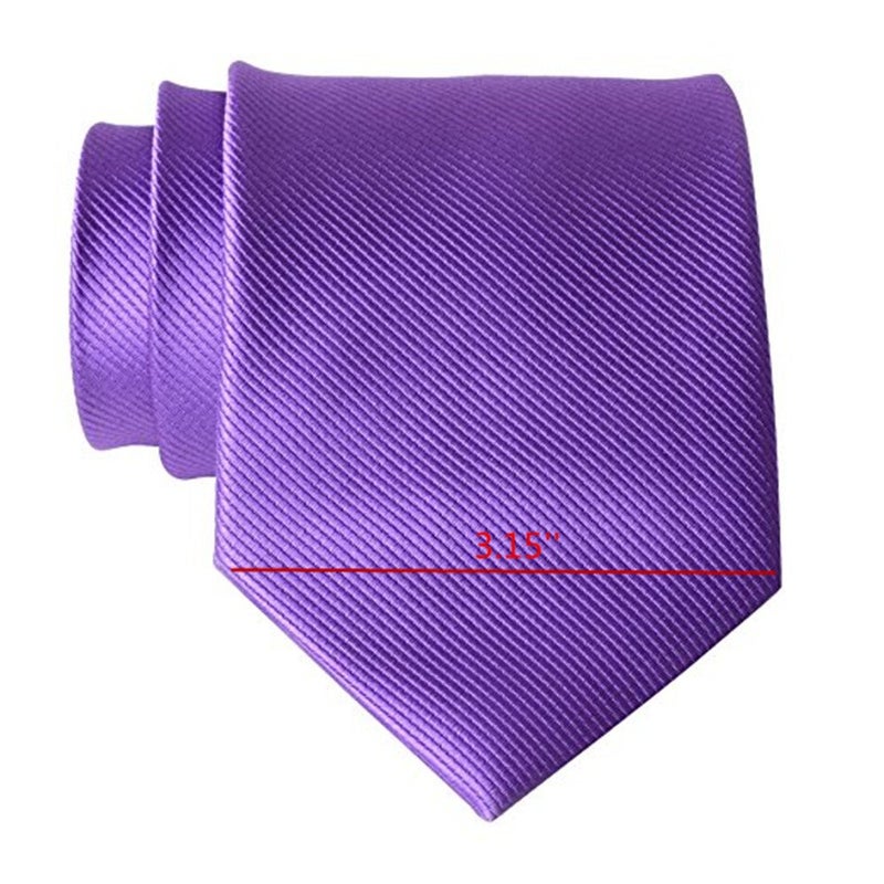 QBSM Mens Purple Lavender Solid Necktie Wedding Office Suit Dress Neck Ties - Image 4